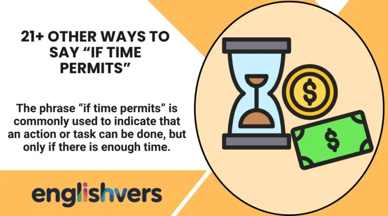 21+ Other Ways to Say “If Time Permits”