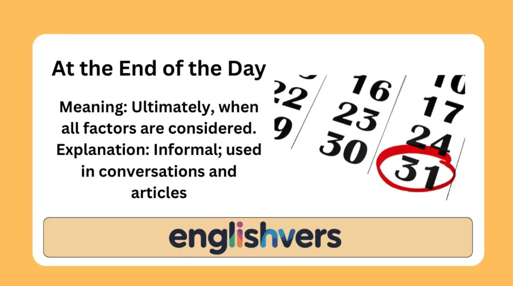 At the End of the Day