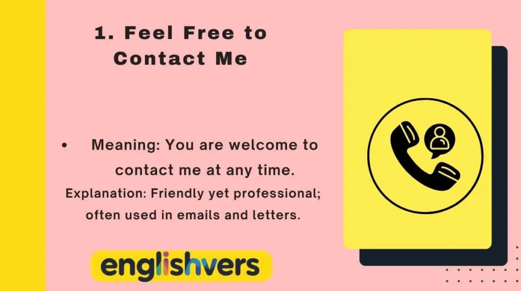 Feel Free to Contact Me