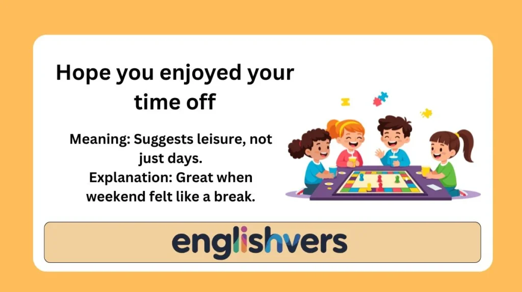 Hope you enjoyed your time off