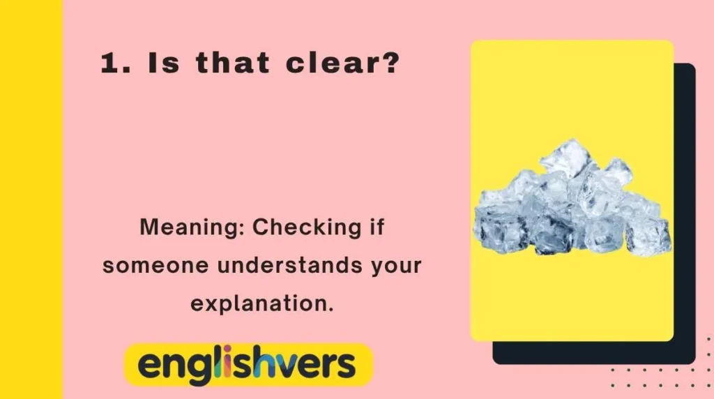 Is that clear?