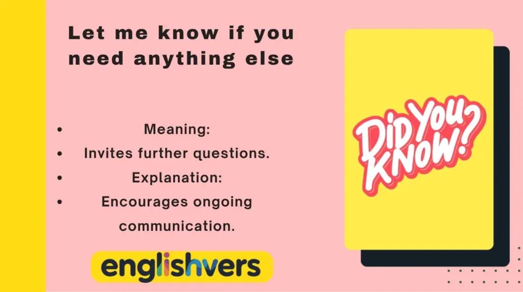 Let me know if you need anything else