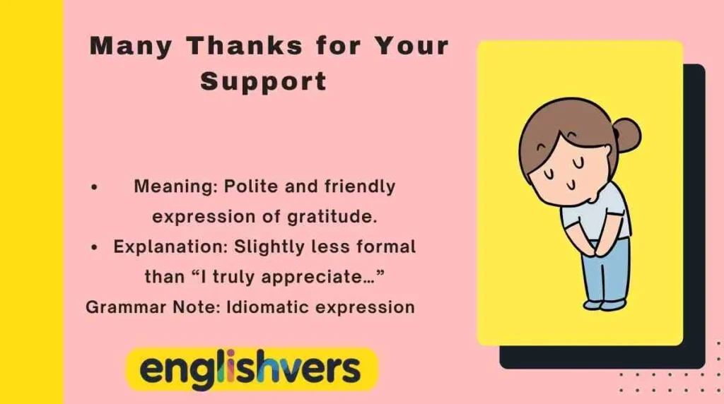 Many Thanks for Your Support