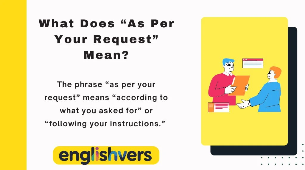 What Does “As Per Your Request” Mean?