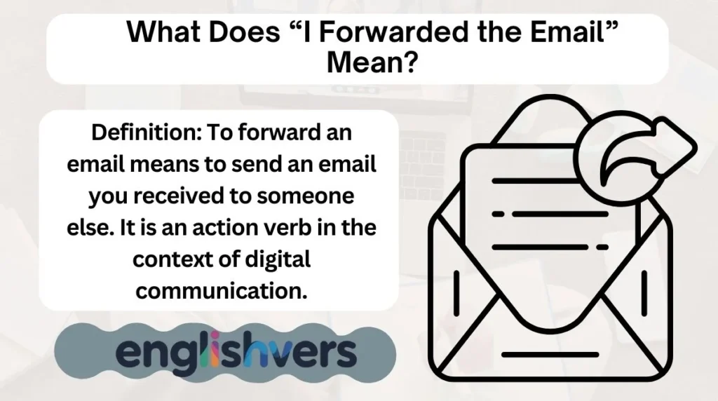 What Does “I Forwarded the Email” Mean?