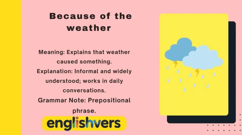 Because of the weather