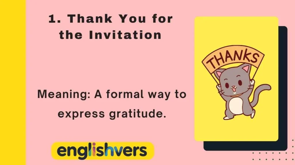 Thank You for the Invitation