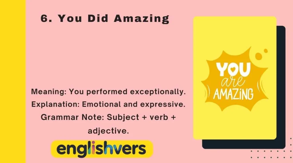 You Did Amazing