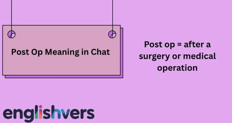 Post Op Meaning in Chat